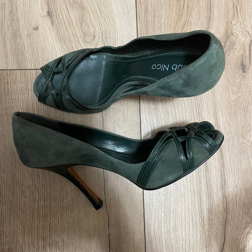 Klub Nico Heels Size 7 36 Green Open Toe Brazil - Picture 2 of 6